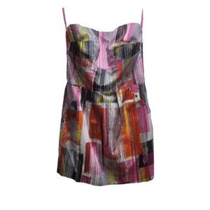 CHLOE DAO 2000 Strapless Abstract Dress with Pockets Size 4